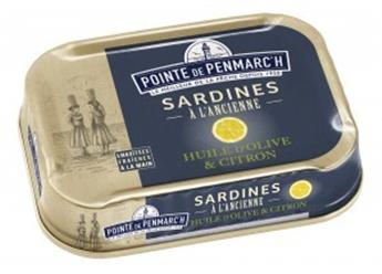 Sardines à l´ancienne à l´huile d´olive vierge extra et au citron PENMARCH 115g