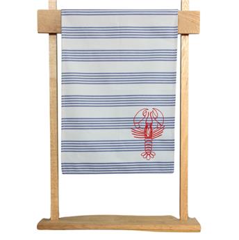 TORCHON 50 x 72 cm TOILE A MATELAS RAYEE BLEU HOMARD ROUGE