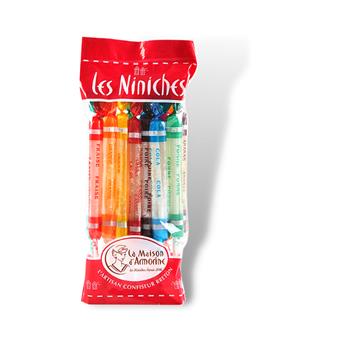 Niniches, sucettes artisanales aux fruits et caramels (sachet de 12) 192g