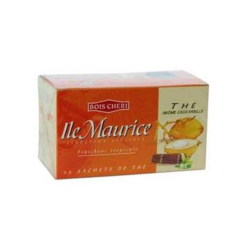 Thé noir de l´île Maurice parfumé à la vanille et noix de coco BOIS CHERI (25 sachets) 50g