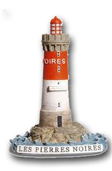 Phare de Bretagne miniature LES PIERRES NOIRES hauteur 11.7 cm